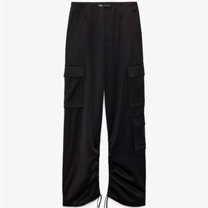 Zara Satin Cargo Pants